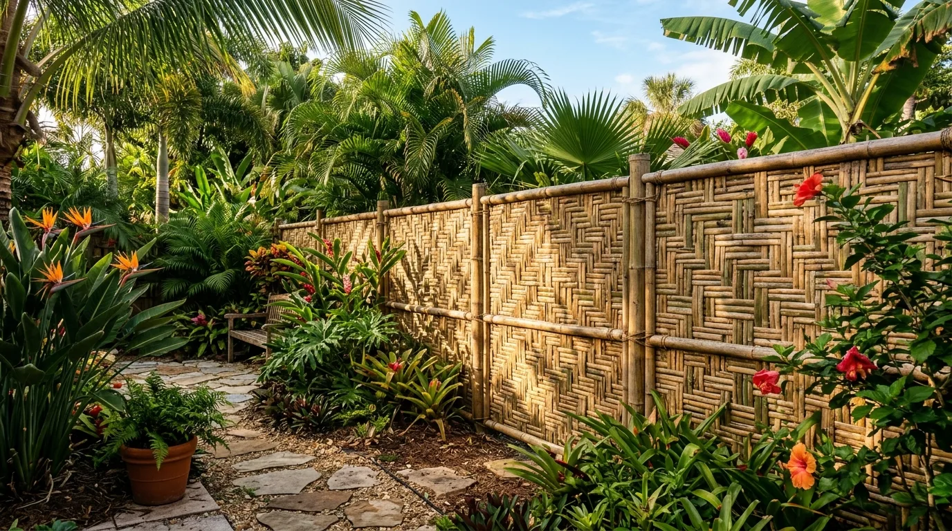 Lattice Fence With Built-In Planters